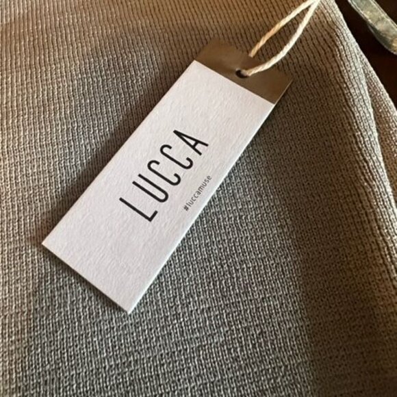 Lucca Women's Ribbed Midi Dress Square neckline Elegant and versatile gray - Picture 4 of 8